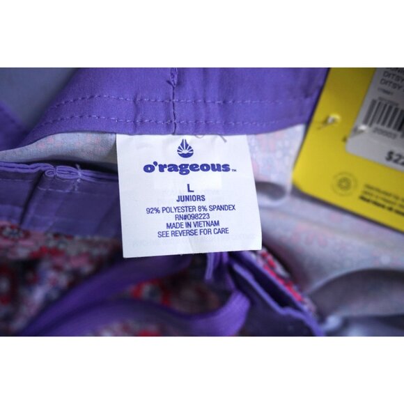 O'Rageous Juniors' Rash Guard & Boardshorts, Ditsy Purple - Size M/L, NWT - Picture 6 of 7